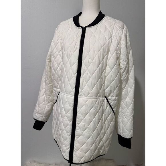 Calvin Klein white black performance puffer leight weight  jacket 1X - Picture 8 of 8